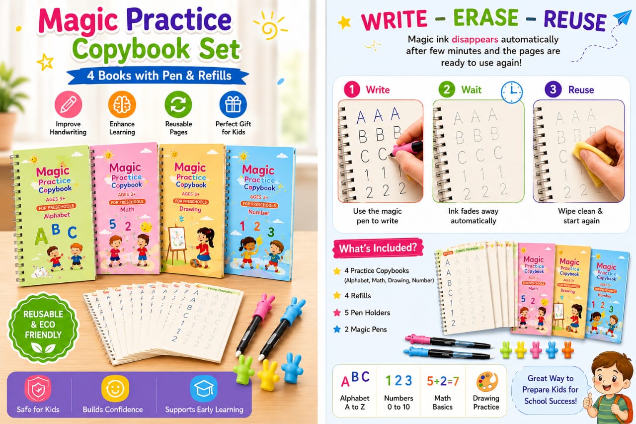 Sank Magic Practice Copybook with Pen and Refill